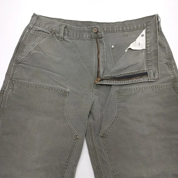 Vintage Carhartt B136‎ MOS Double Knee Carpenter Pants 38x30 Moss Green Y2K USA